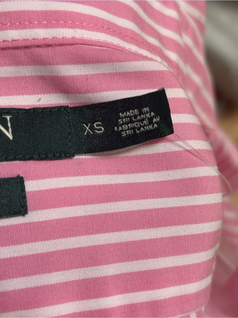 Lauren Ralph Lauren Pink & White Striped Non-Iron Button Down Shirt size XS NWOT - Picture 5 of 10
